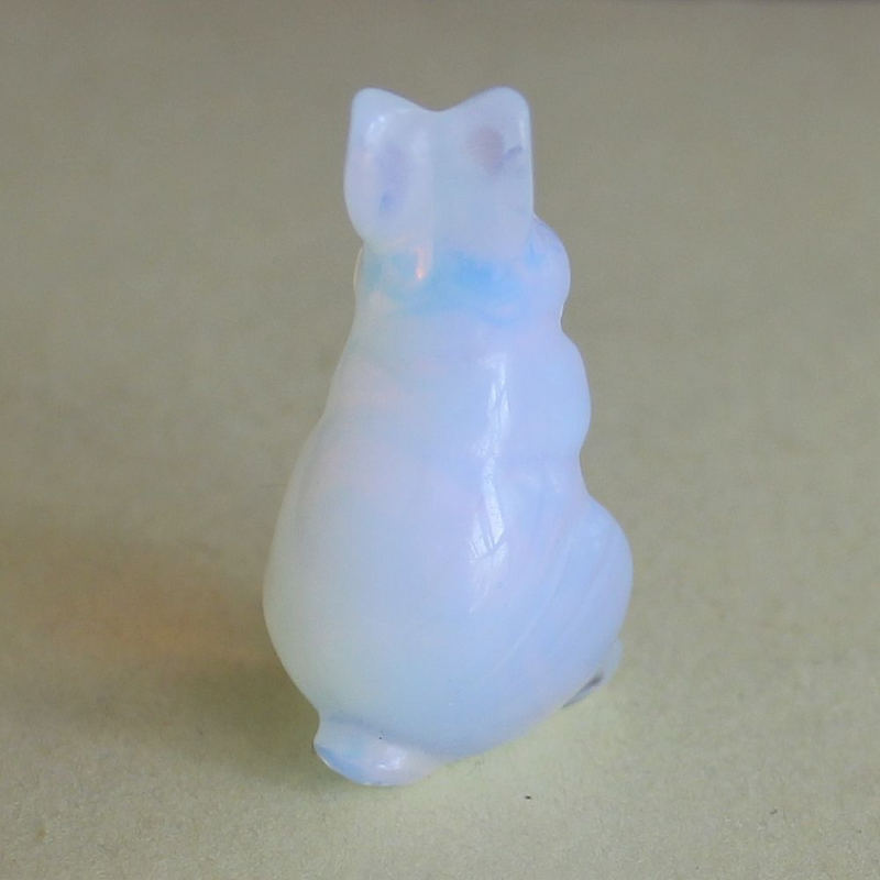 Carved gemstone crystal rabbit bunny figurine animal carving home decor 1.5''