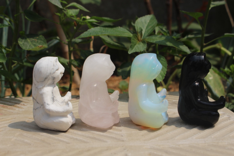 4pcs 50mm natural many kinds of materials quartz carving sloth