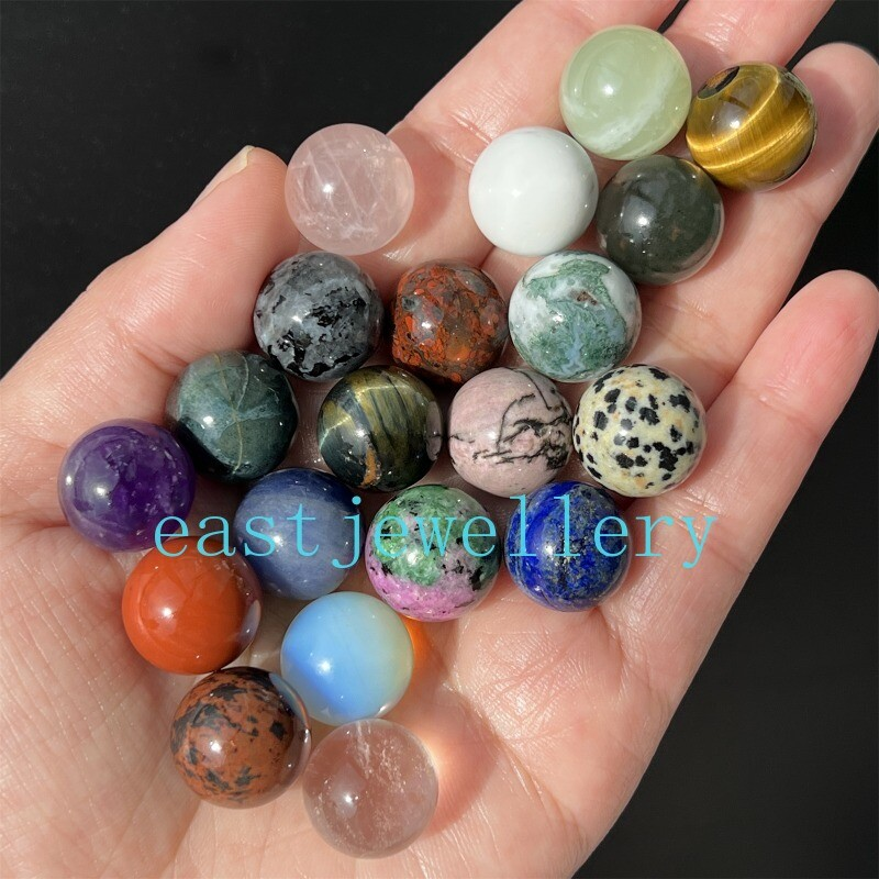 10pcs Natural Mixed Sphere Quartz Crystal Carved Gem Ball Reiki Healing 15mm+