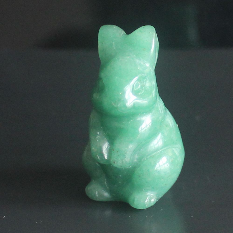 Carved gemstone crystal rabbit bunny figurine animal carving home decor 1.5''