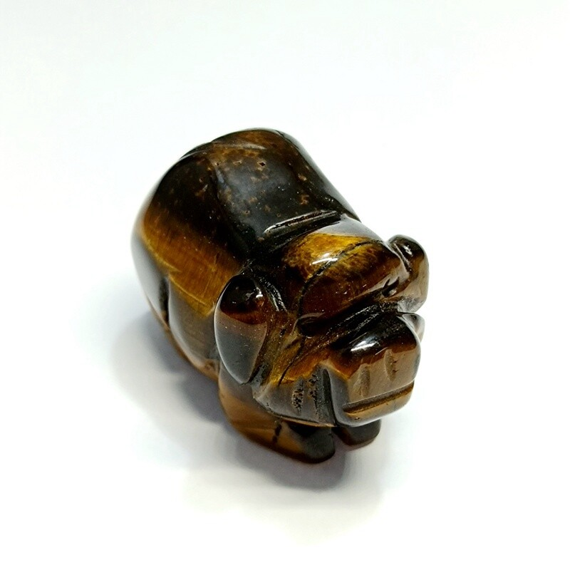 Natural Quartz Crystal Skull Carved Pig Healing Stone Wild Boar Piggy Animal Gem