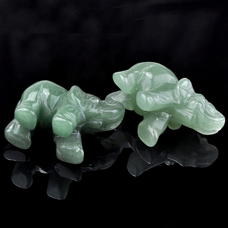 Natural Quartz Baby Elephant Stone Crystal Healing Carved Gemstone Animal Decor