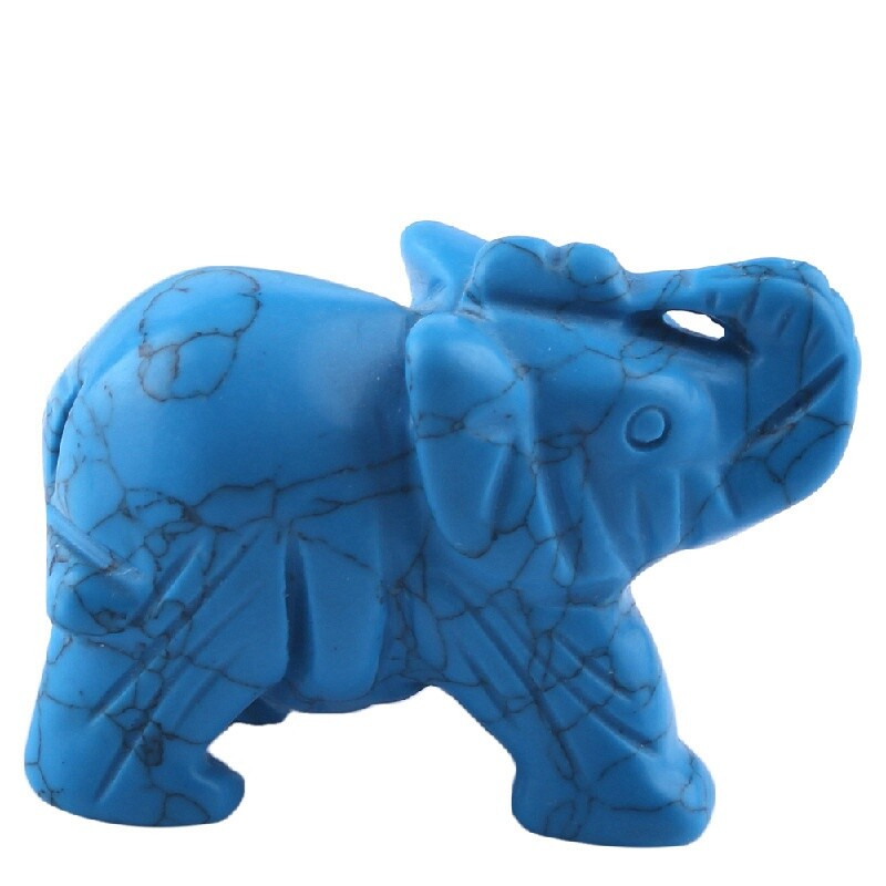 Natural Quartz Baby Elephant Stone Crystal Healing Carved Gemstone Animal Decor