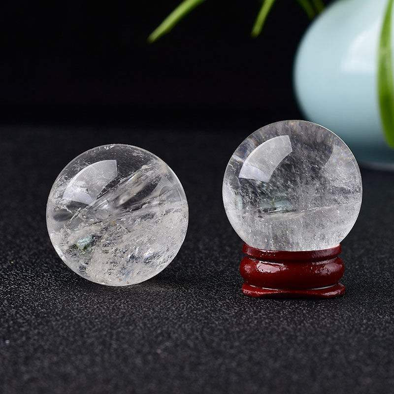 Natural Quartz Crystal Healing Gems Sphere Ball Energy Stone Reiki Decor + Stand