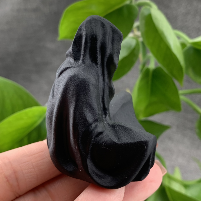 2" Natural Obsidian Quartz Carved Quartz Crystal Skull Reiki Healing Gift 1pc