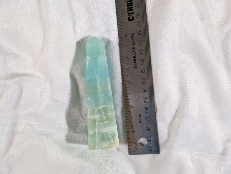 200g Caribbean Calcite Tower Natural Crystal Blue Aqua Material