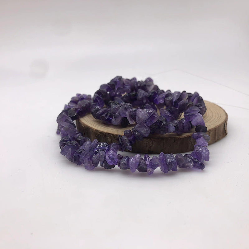 Natural Crystal Perforated Stone Chain Semi-Finished Products with Holes and Shape Scattered BeadsdiyBracelet Accessories Cross-Border Perforated Gravel