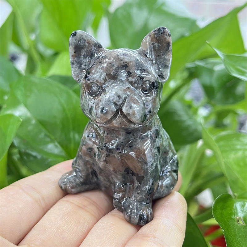 1pc Natural Yooperlite dog skull hand carved Quartz Crystal skull Reiki Healing