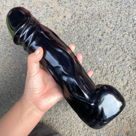 1pc Natural Obsidian Quartz penis skull hand carved crystal reiki healing gift