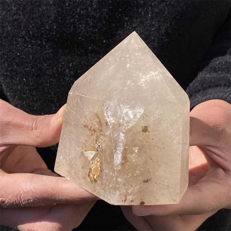 650gNatural  White Quartz Obelisk Crystal Wand Point Healing Mineral Stone