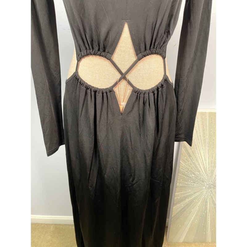 NWT Cult Gaia Black Pippa Cutout Jersey Maxi Gown Size XS