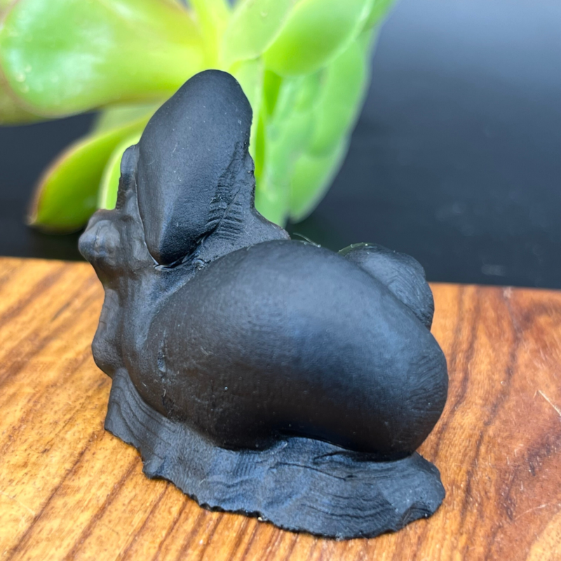 57g Natural crystal Obsidian Snail Grimace Animal carving reiki healing Gem Gift