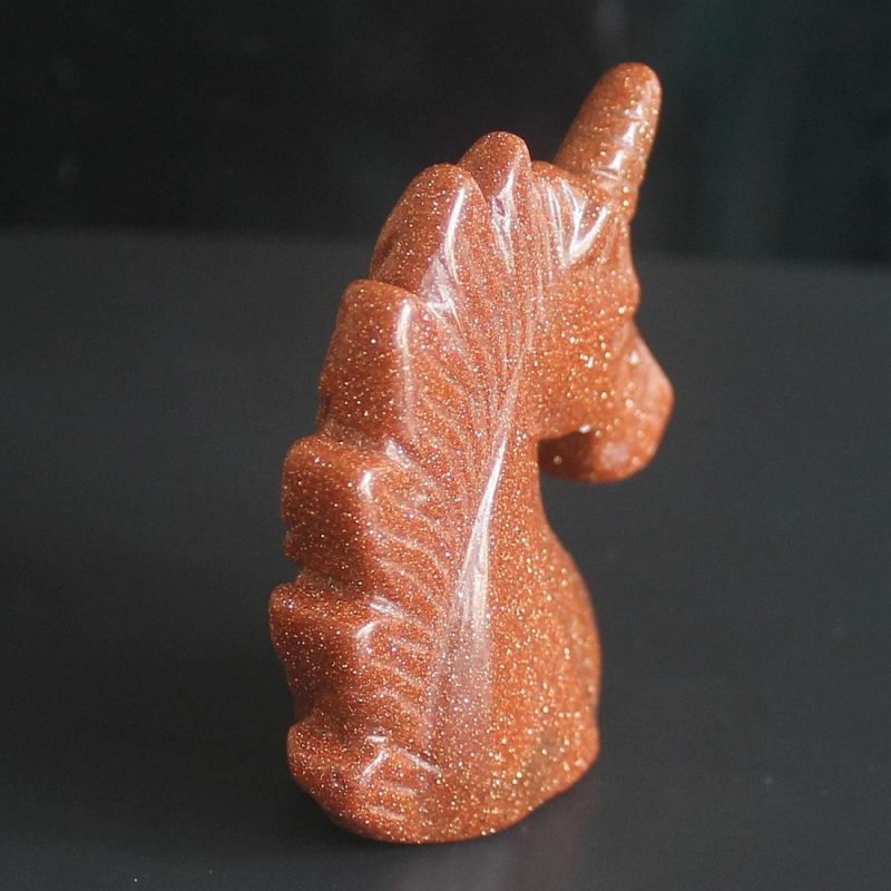 HLbshi Hand Carved Mixed Gemstone quartz crystal Unicorn animal Figurine Carving