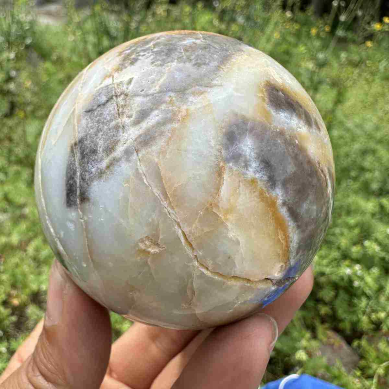 360g Natural Amazonite Quartz Sphere Crystal Polished Ball Reiki Healing Decor