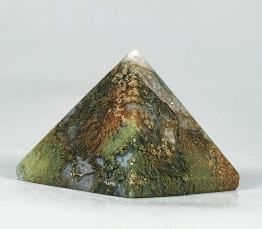 Original Natural Moss Agate Quartz Crystal Cave Crystal Pyramid Healing