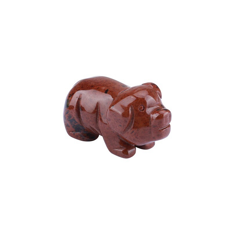 1.5'' Natural Quartz Crystal Cute Baby Piggy Hand Carved Healing Animal Decor