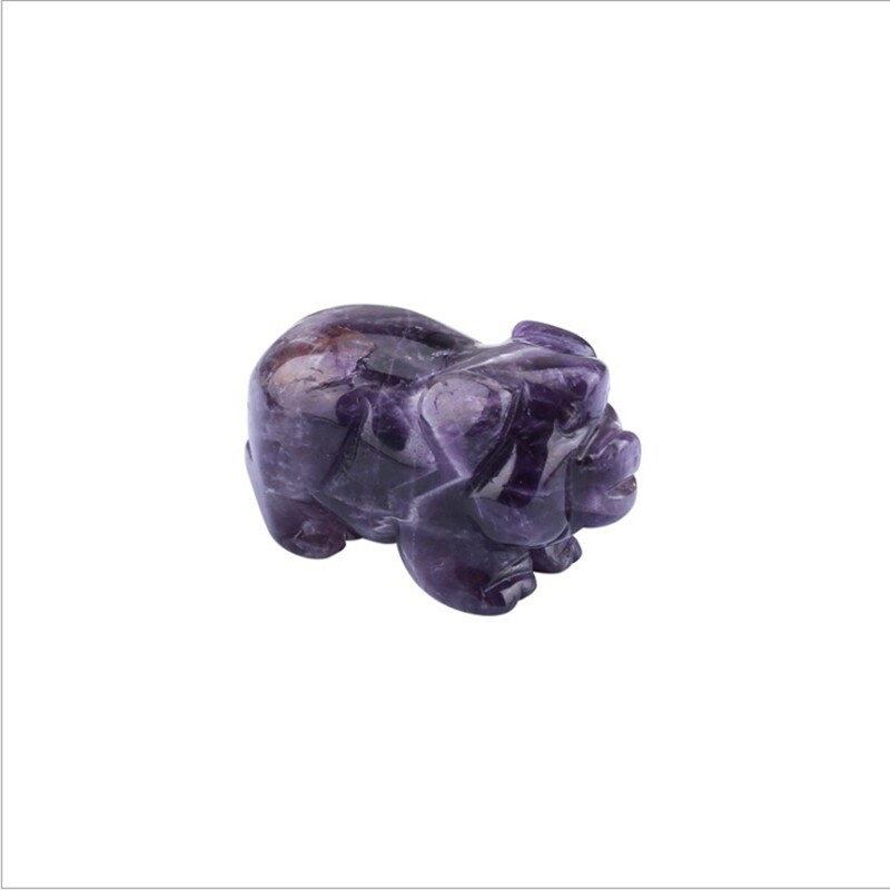 1.5'' Natural Quartz Crystal Cute Baby Piggy Hand Carved Healing Animal Decor