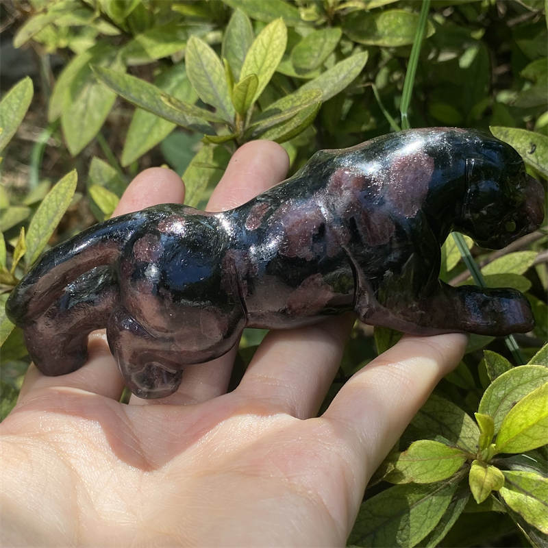 1pc Natural garnet leopard skull hand carved Quartz Crystal skull Reiki Healing