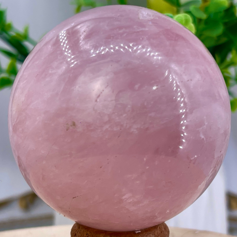 352G Natural Crystal Pink Rose Chakra Quartz Sphere healing ball Specimen