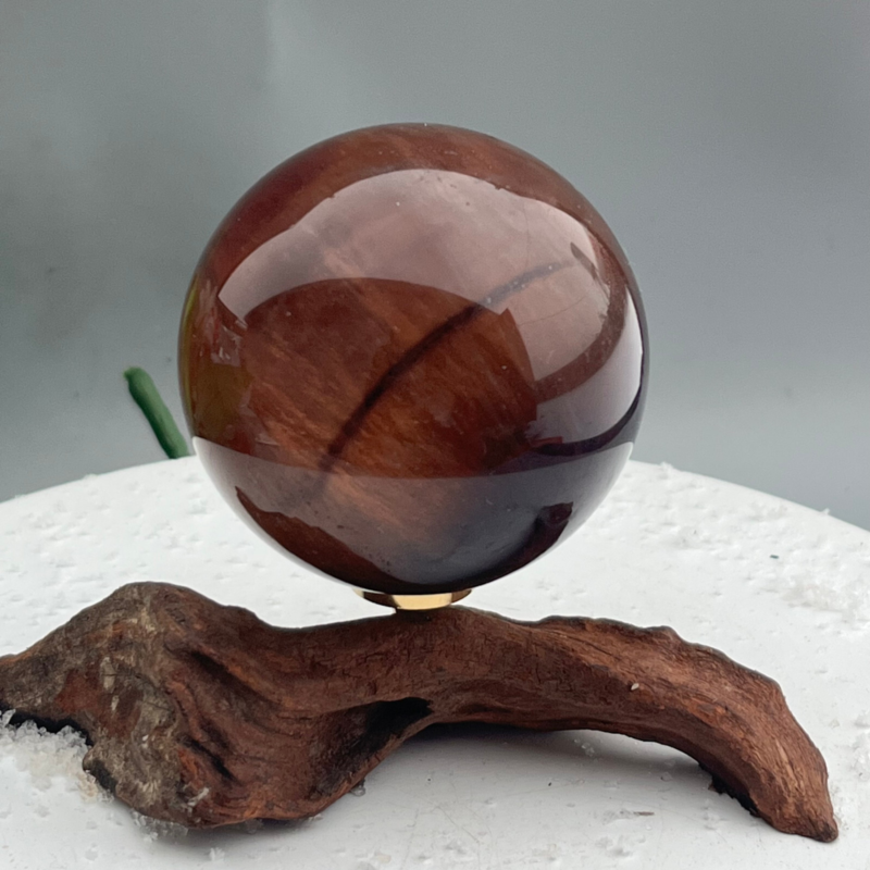 339 Ke Natural Fluorite Ball Colorful Quartz Crystal Gem Repair + Bracket