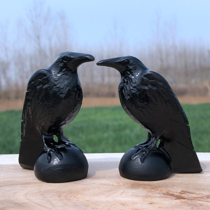 Natural obsidian crystal hand carved Raven skull Quartz reiki Decoration 1pc