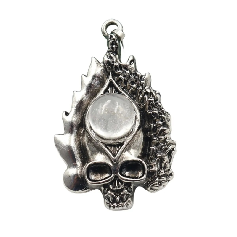 3P Fashion Gothic Skull Keychain Silver Skeleton Stone Pendant Keyring Jewelry