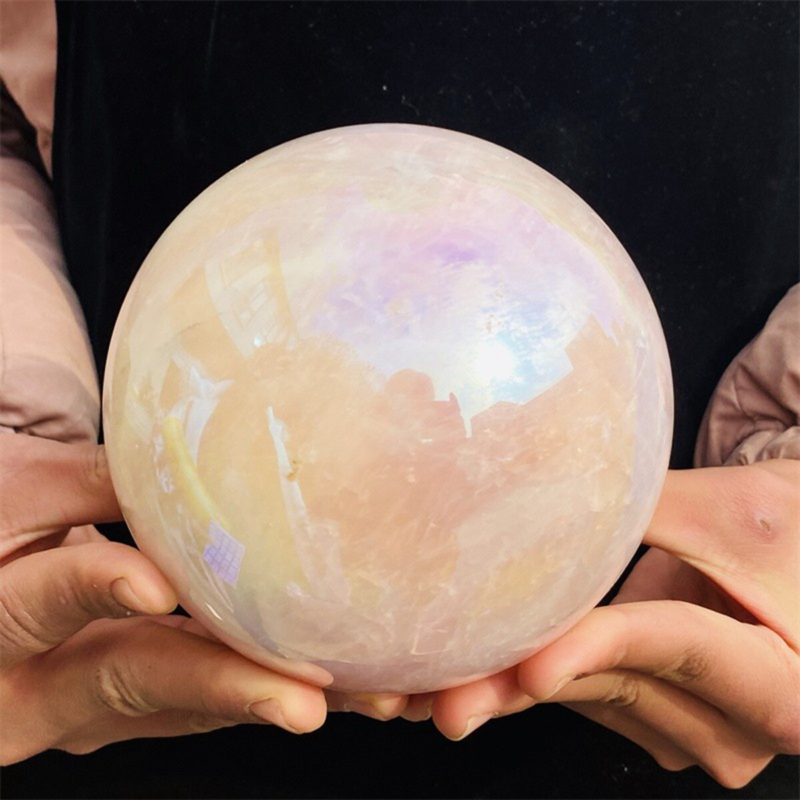 2740g  Rose Crystal Ball Treasure electroplated Powder Healing Sphere
