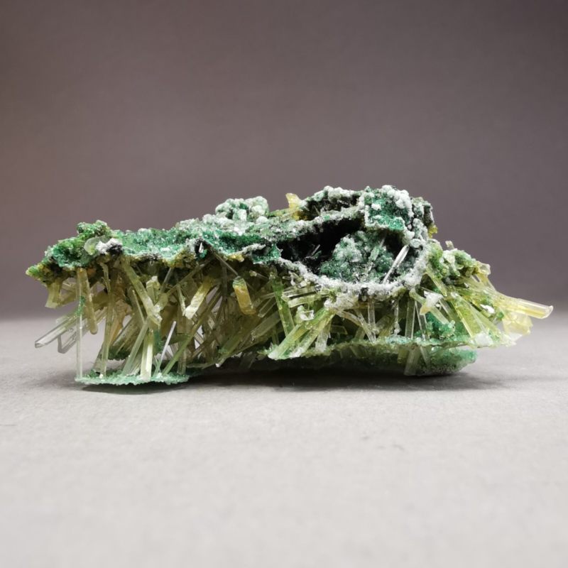 8.57 g RARE Gypsum var. Selenite w. Atacamite / Poland / Rough Crystal Specimen