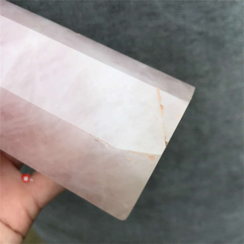 1.06kg Natural Rose Quartz Obelisk Quartz Crystal Point Wand Healing Gem
