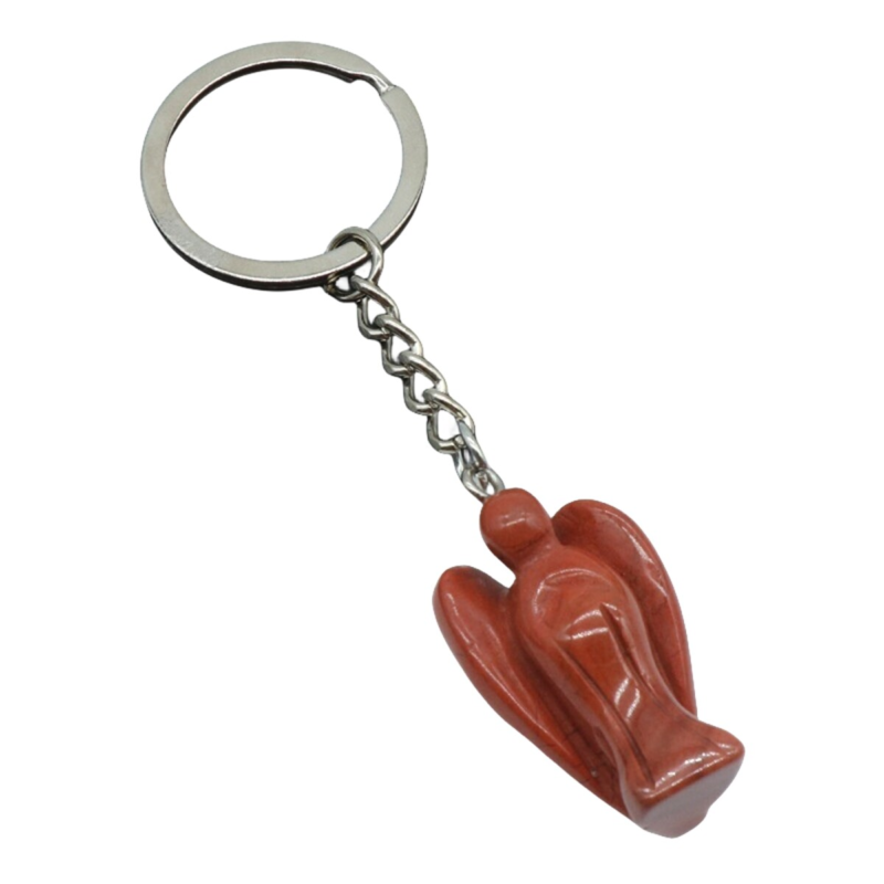 3PCS Healing Energy Gemstone Angel Key Fob Decorative Keychain for Women Men