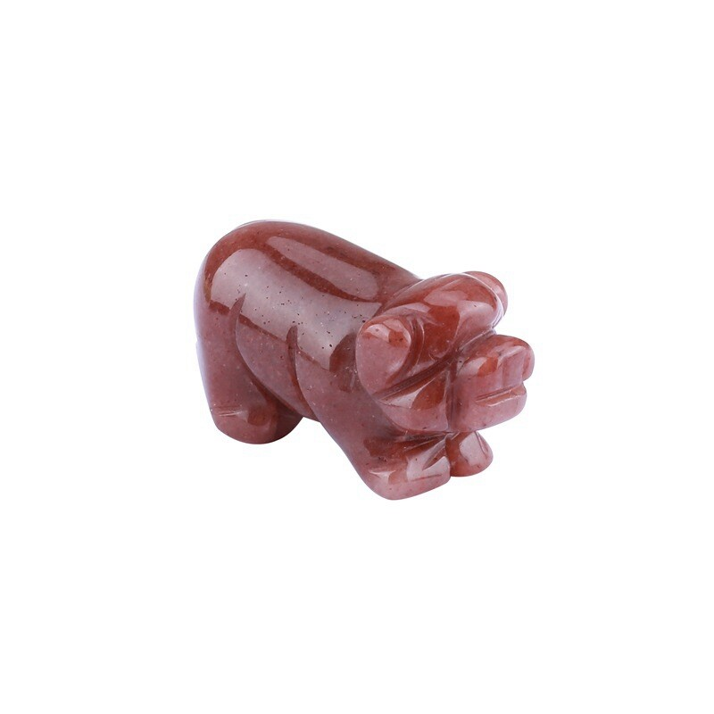 1.5'' Natural Quartz Crystal Cute Baby Piggy Hand Carved Healing Animal Decor
