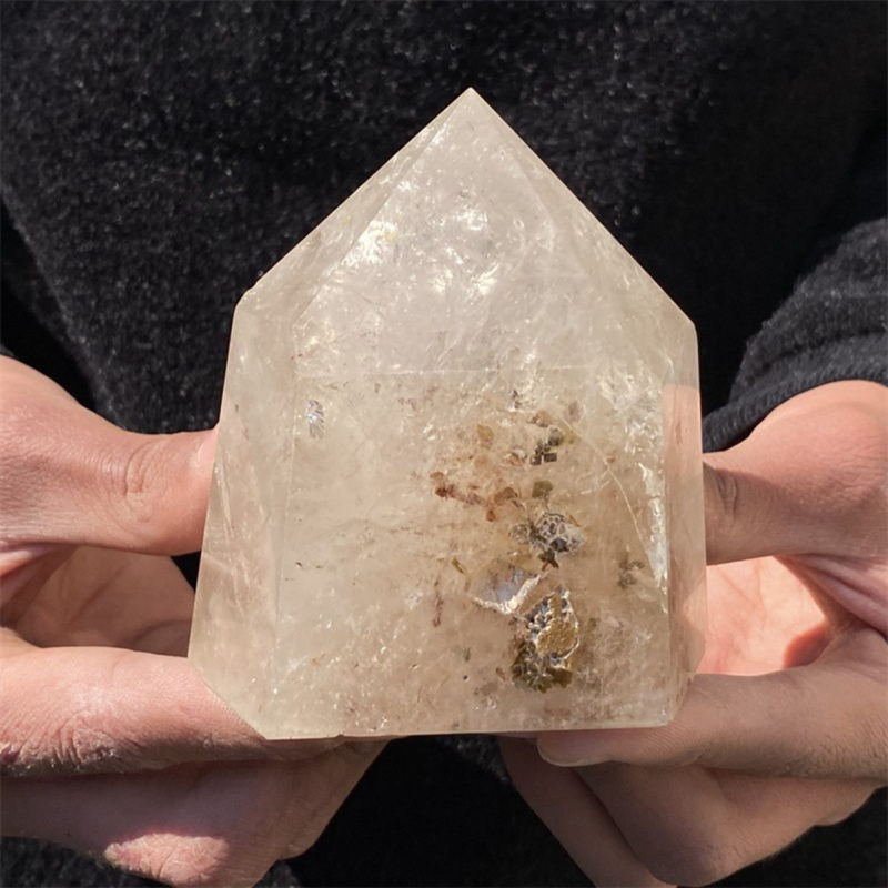 650gNatural  White Quartz Obelisk Crystal Wand Point Healing Mineral Stone