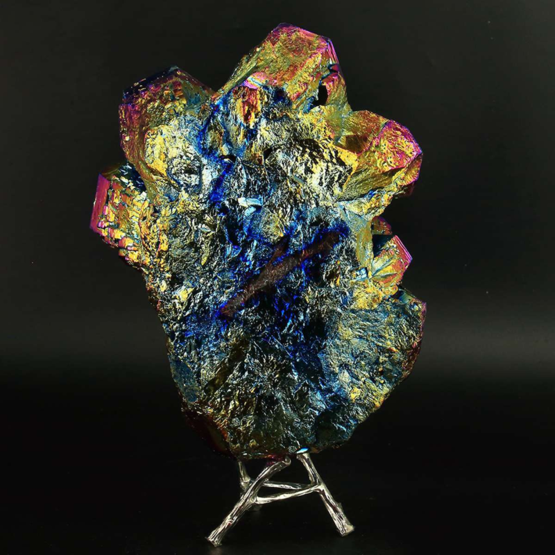 2314g Colourful Crystal Cluster Quartz Mineral Specimen Decoration Electroplate