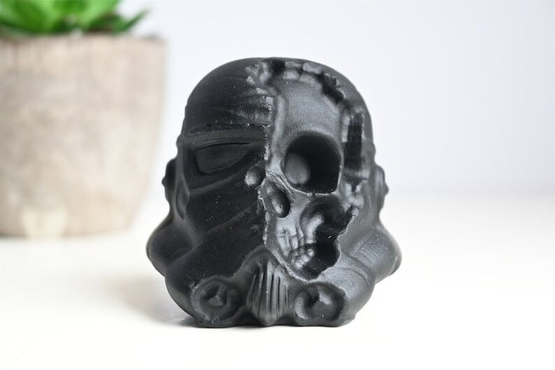 2" Natural Hand Carved Obsidian Skull,Quartz Crystal Skull Carving,Reiki Healing