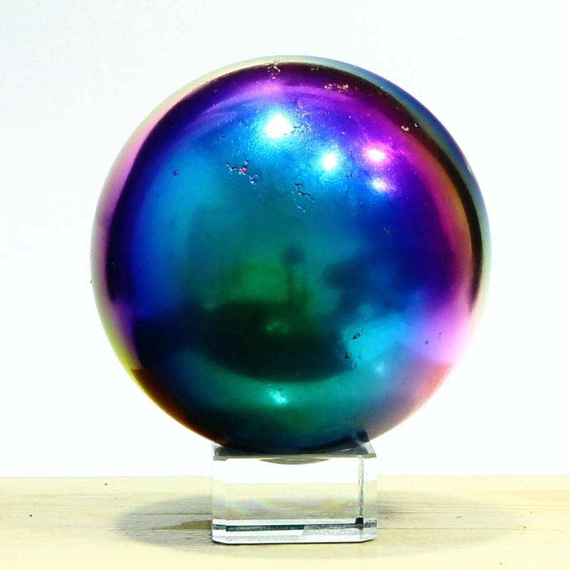 841g Natural Crystal Electroplated Rainbow Crystal Ball Quartz Sphere Healing