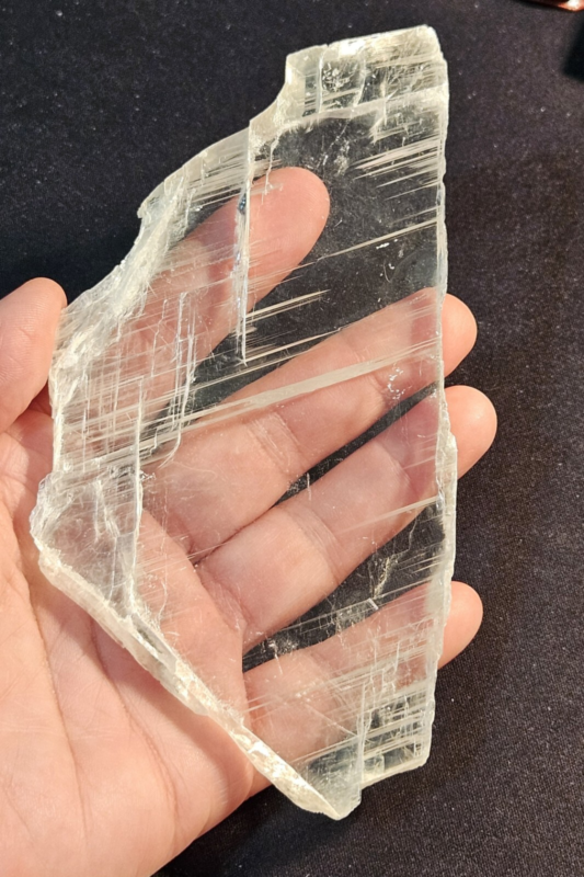 Natural Selenite Window Crystal Slab Raw Gypsum Plate Healing Reiki Mineral 142g