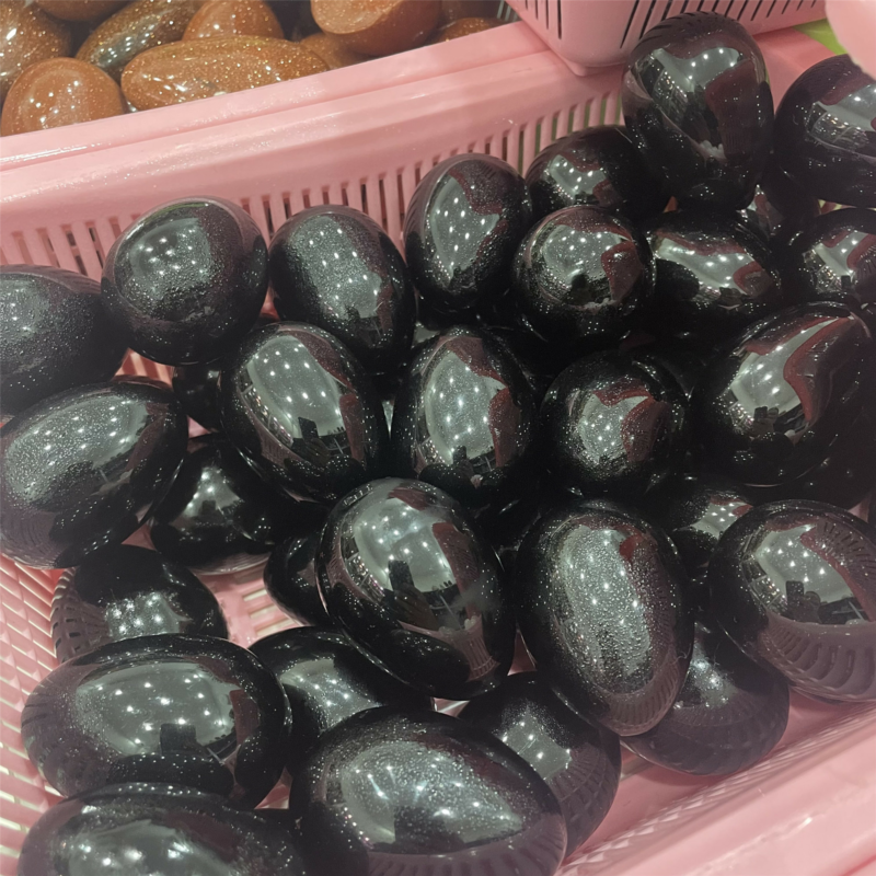 80g+ Natural obsidian Egg Quartz Carved Crystal Massage Reiki Healing 1pc