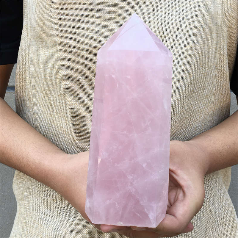 1.19kg Natural Rose quartz obelisk quartz cystal wand point gem healing