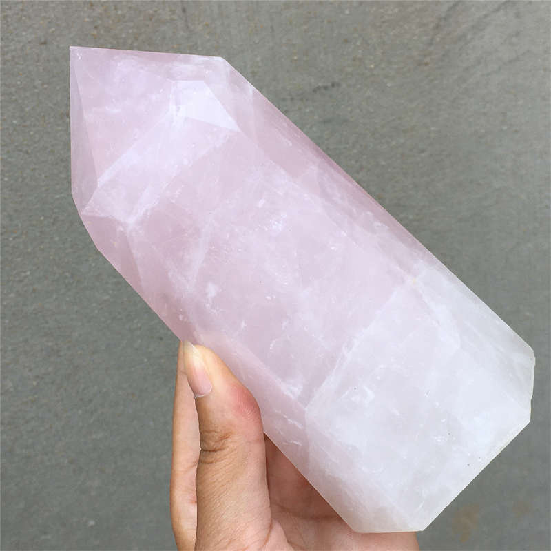 1.07kg Natural Rose quartz obelisk quartz cystal wand point gem healing