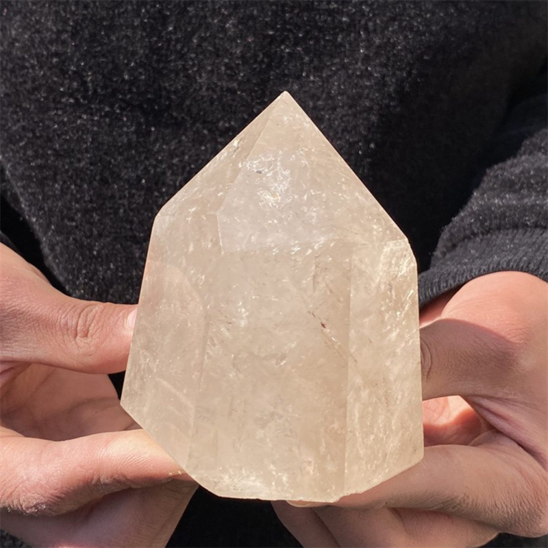 650gNatural  White Quartz Obelisk Crystal Wand Point Healing Mineral Stone