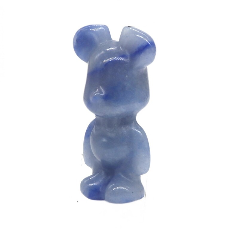 Natural Quartz Crystal Gloomy Little Bear Healing Rock Carved Animal Stone Gift