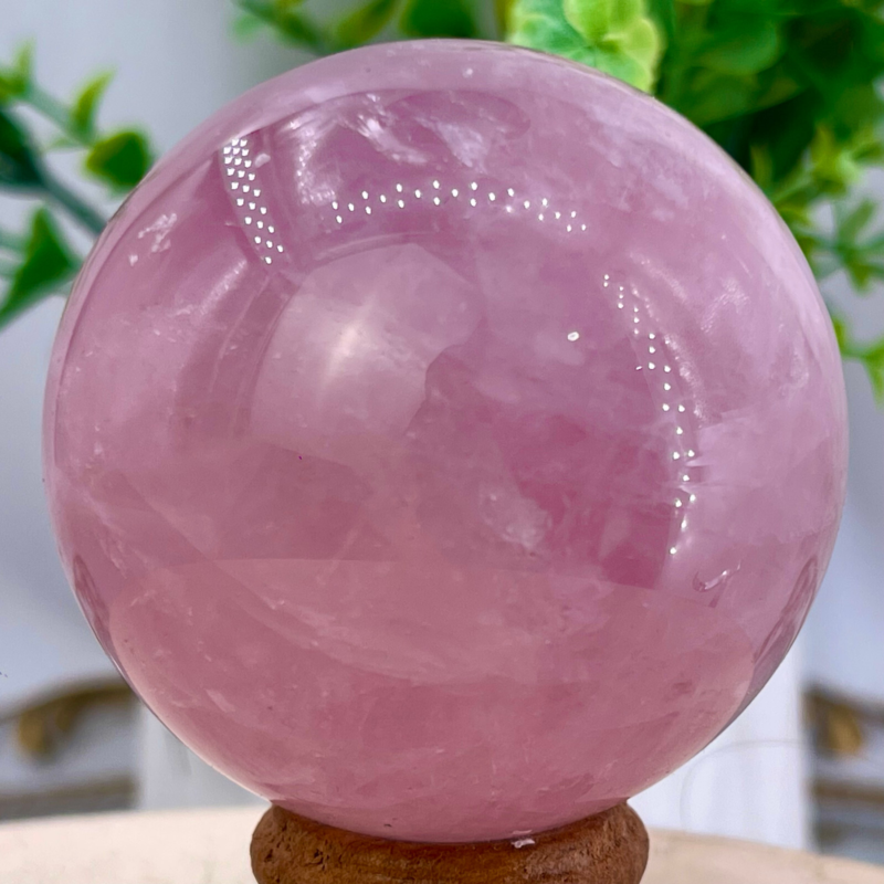 243G Natural Crystal Pink Rose Chakra Quartz Sphere healing ball Specimen