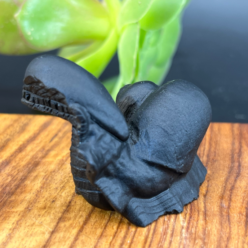 57g Natural crystal Obsidian Snail Grimace Animal carving reiki healing Gem Gift