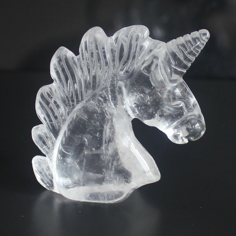 HLbshi Hand Carved Mixed Gemstone quartz crystal Unicorn animal Figurine Carving