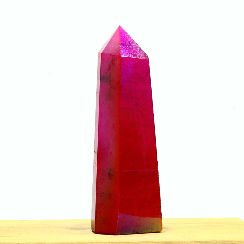 227g Electroplated Natural Crystal Quartz Tower Crystal Point rainbow Healing