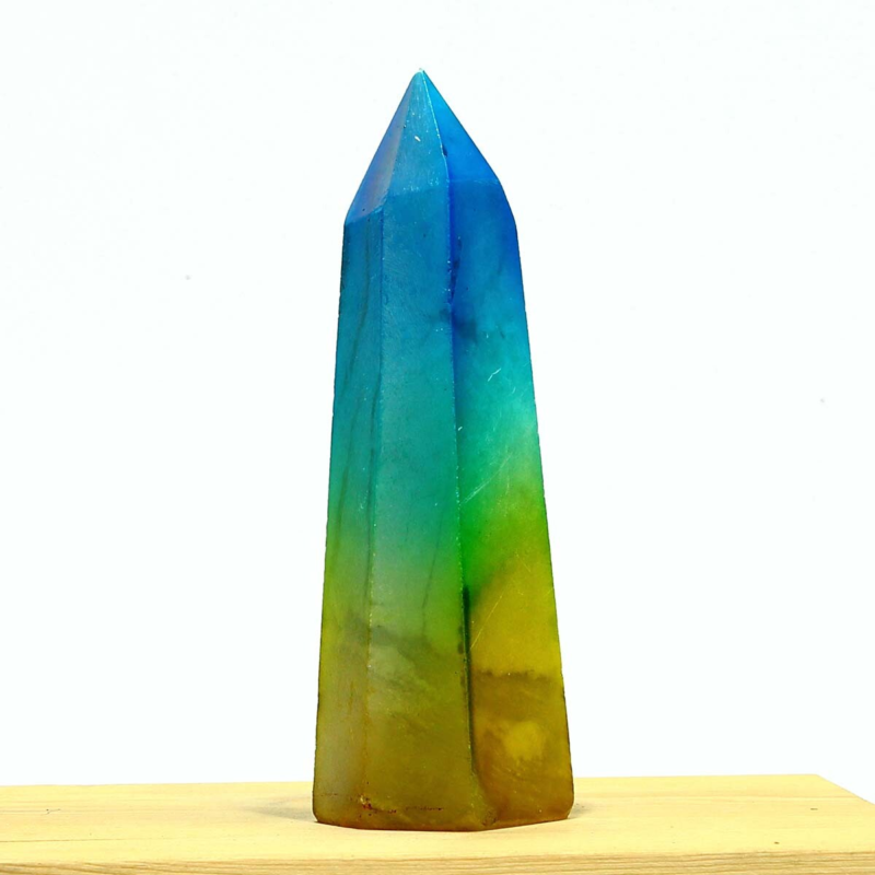 237g Electroplated Natural Crystal Quartz Tower Crystal Point rainbow Healing