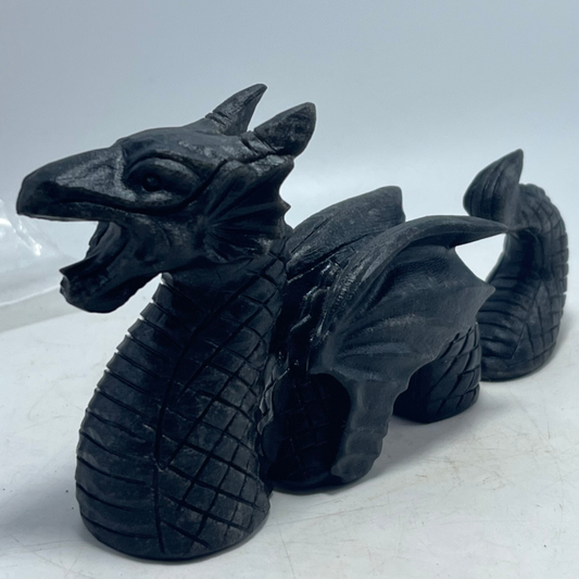 310G 1pcs Natural Obsidian Dragon Skull Quartz Crystal Skull Carved heal Reiki