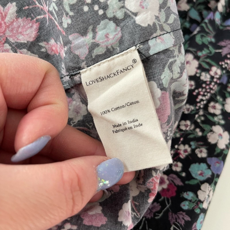 NWT LoveShackFancy Lais Floral Mixed Pattern Puff Sleeve Maxi Dress & Bow Size 4