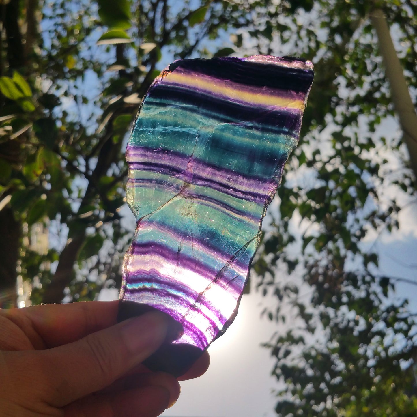 216G Natural multicolor fluorite crystal original stone specimens