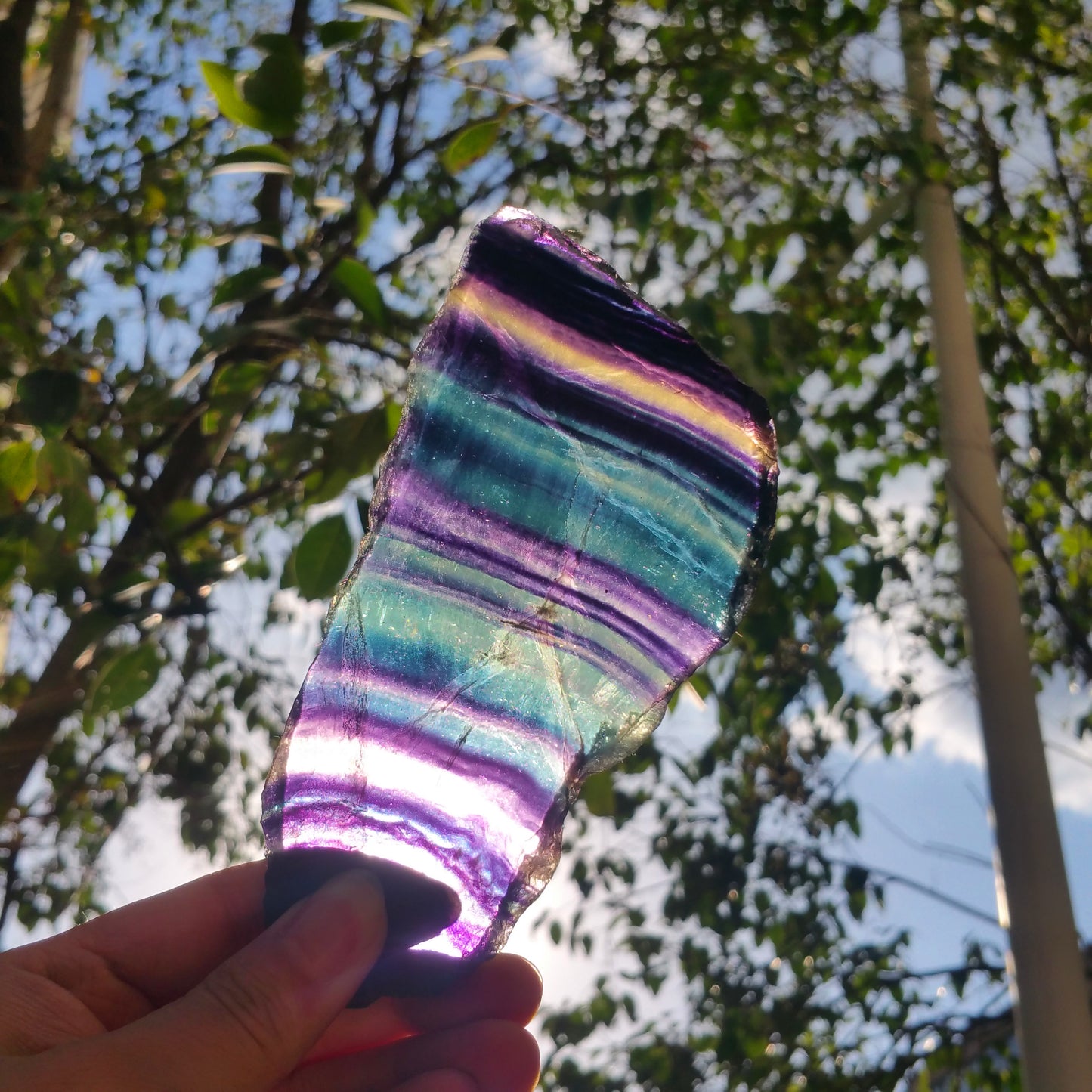 216G Natural multicolor fluorite crystal original stone specimens